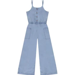 Combinaison longue à bretelles et boutons coco pour fille