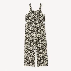 Combinaison longue à bretelles imprimé fleurs exotiques pour fille