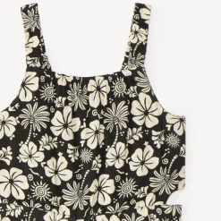 Combinaison longue à bretelles imprimé fleurs exotiques pour fille