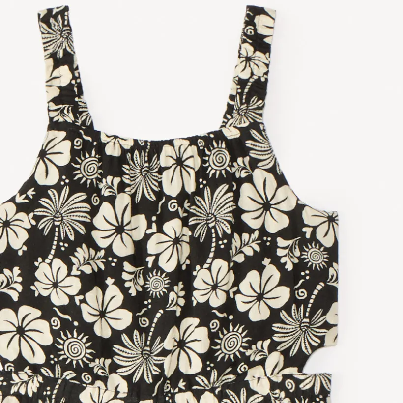 Combinaison longue à bretelles imprimé fleurs exotiques pour fille