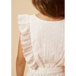 Combinaison longue en broderie anglaise pour fille