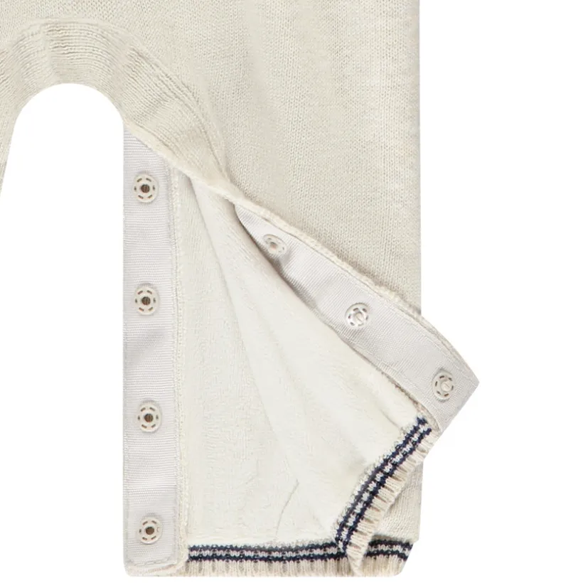 Combinaison longue en tricot jacquard bonhommes de neige pour bébé garçon