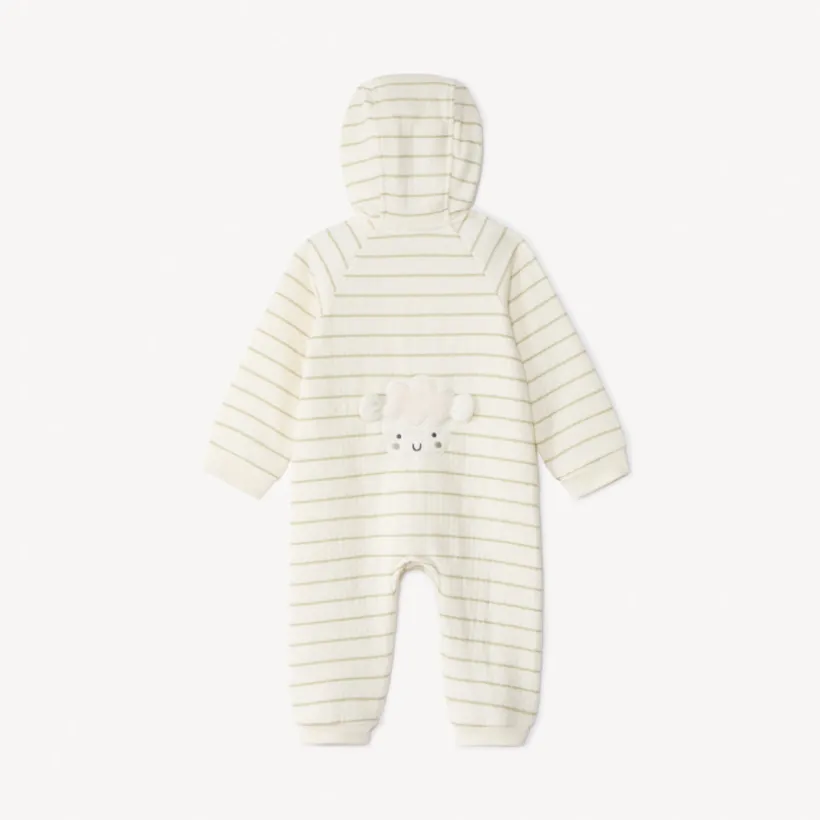 Combinaison longue rayée et rembourrée pour bébé