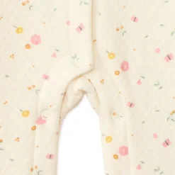 Combinaison longues matelassée imprimé fleurs pour bébé fille
