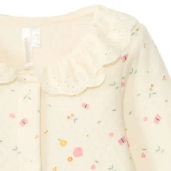 Combinaison longues matelassée imprimé fleurs pour bébé fille