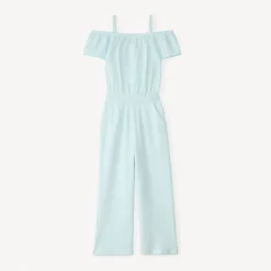 Combinaison épaules dénudées broderie cœur pour fille