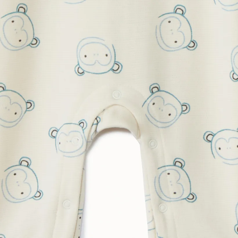 Combinaisons longue imprimé singes pour bébé garçon