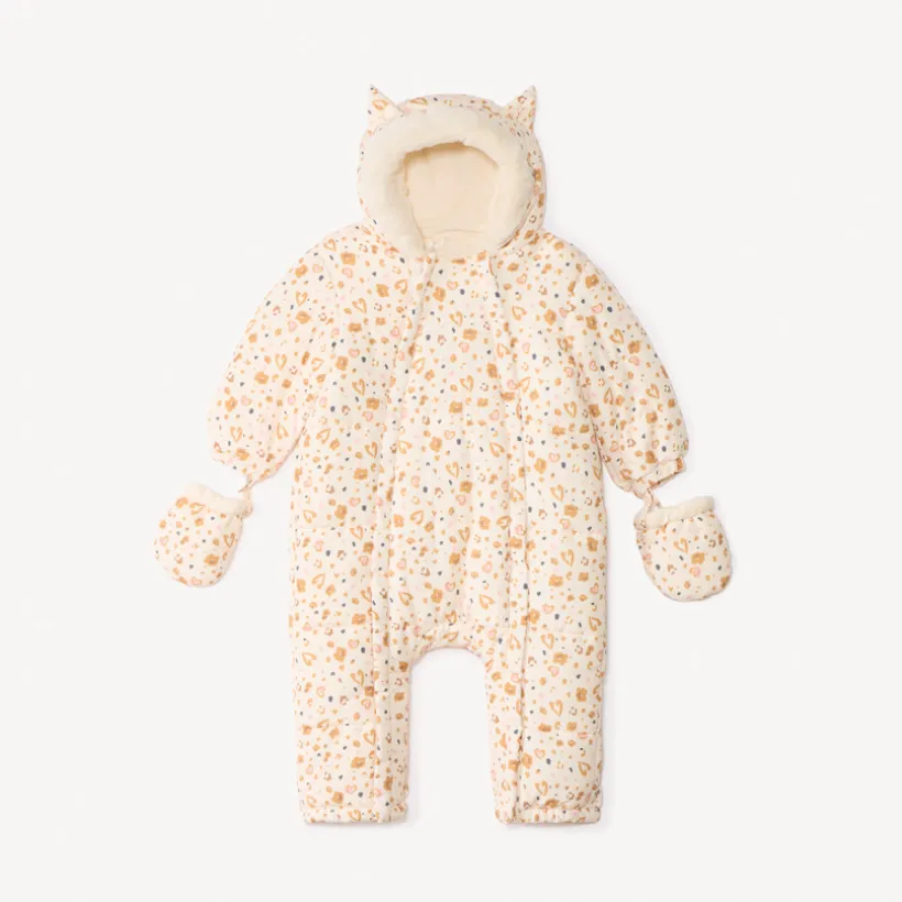 Combi-pilote imprimé fantaisie pour bébé fille avec finitions différentes selon l'âge