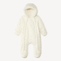 Combi-pilote imprimé fleuri pour bébé fille avec finitions différentes selon l'âge