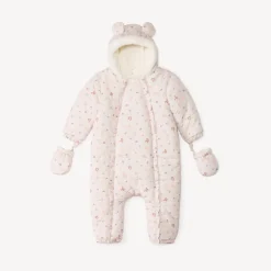Combi-pilote imprimé fleurs pour bébé fille avec finitions différentes selon l'âge