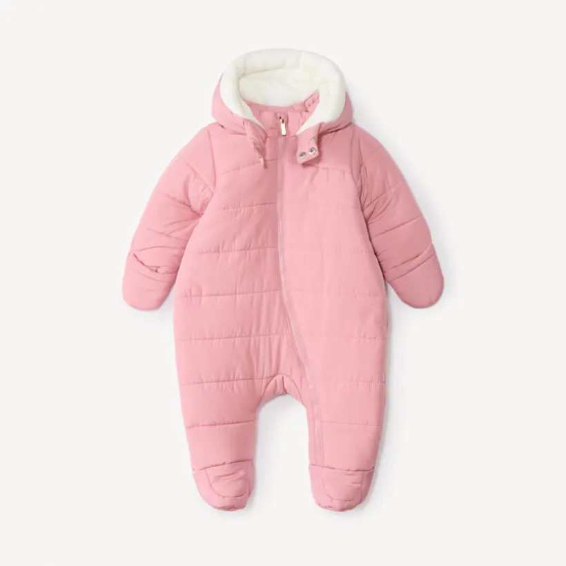 Combi-pilote matelassée pour bébé fille avec finitions différentes selon l'âge
