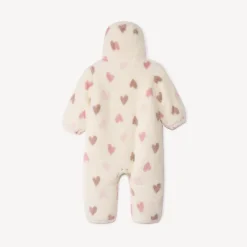 Combi-pilote sherpa imprimé cœurs pour bébé fille avec finitions différentes selon l'âge