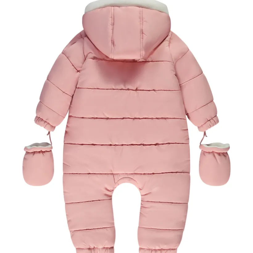Combi-pilote unie rembourrée pour bébé fille avec finitions différentes selon l'âge