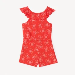 Combishort col bardot imprimé nœuds pour bébé fille