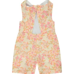 Combishort à col twisté imprimé floral pour fille