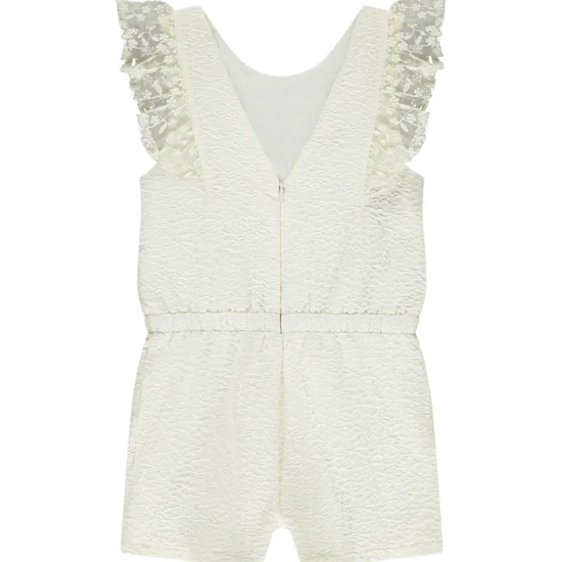 Combishort de cérémonie en jacquard texturé pour fille
