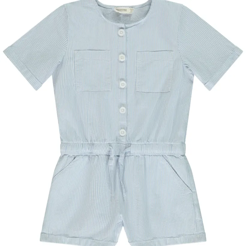 Combishort en seersucker rayé pour fille
