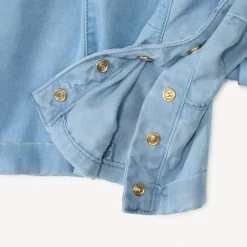 Combishort en sergé avec ceinture pour bébé fille