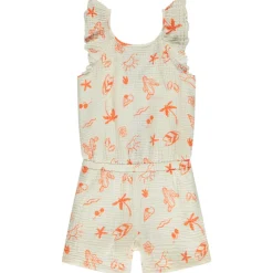 Combishort en tetra imprimé fantaisie vacances pour fille