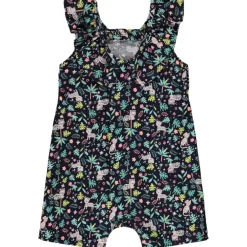 Combishort en voile imprimé jungle pour bébé fille