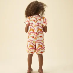 Combishort large à poches imprimé fantaisie pour fille