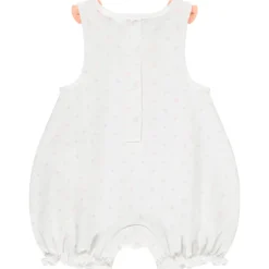 Combishort sans manches imprimé pois à nœuds pour bébé fille