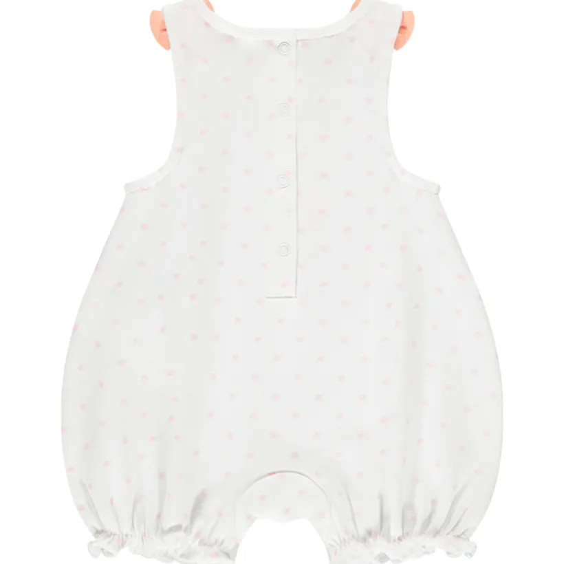 Combishort sans manches imprimé pois à nœuds pour bébé fille