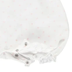 Combishort sans manches imprimé pois à nœuds pour bébé fille