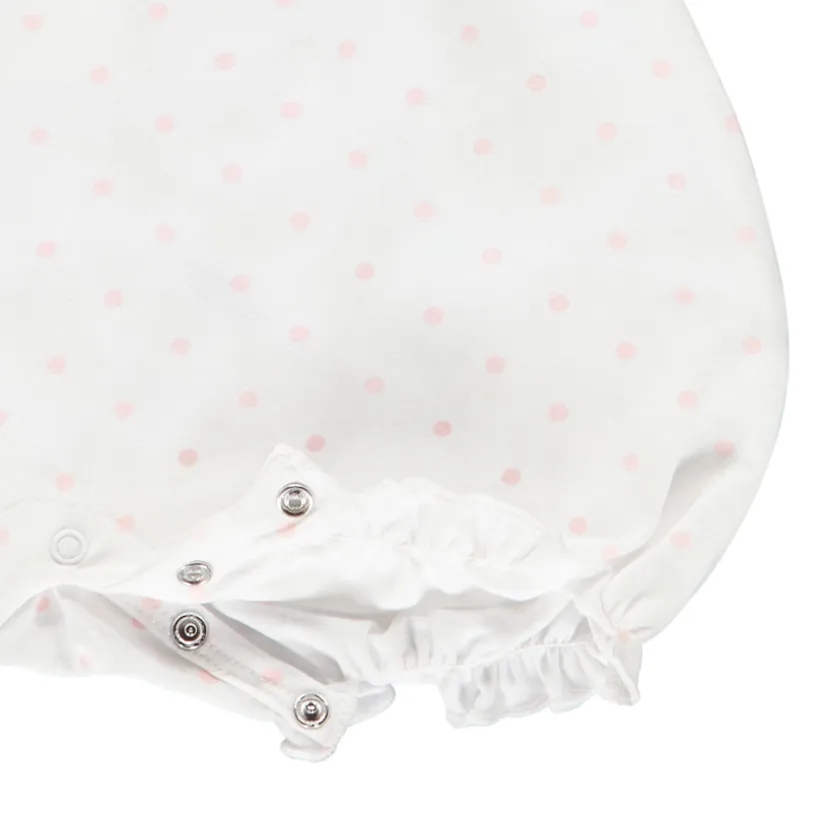 Combishort sans manches imprimé pois à nœuds pour bébé fille
