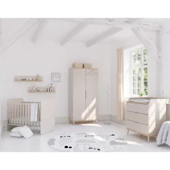 Commode Hazel + plan à langer Cashmere Beige / Chêne montana