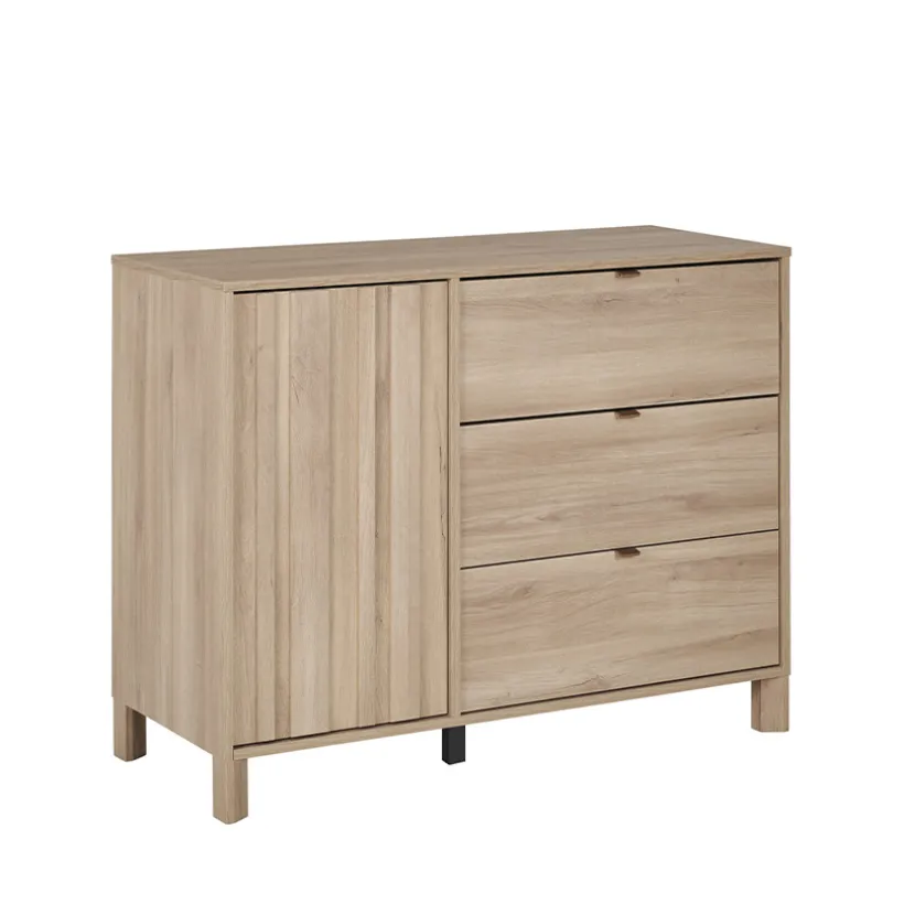 Commode à 1 porte et 3 tiroirs Calypso chêne du bocage