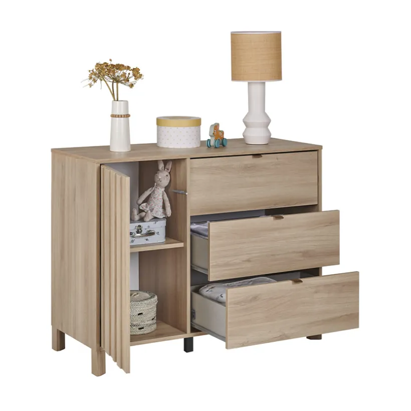 Commode à 1 porte et 3 tiroirs Calypso chêne du bocage