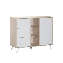 Commode 1 porte + 3 tiroirs + 3 niches - Happy
