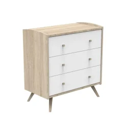 Commode 3 tiroirs access - Bois/Blanc