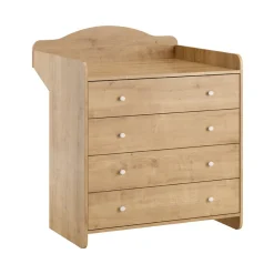 Commode 4 tiroirs avec plan à langer Megève aspect chêne