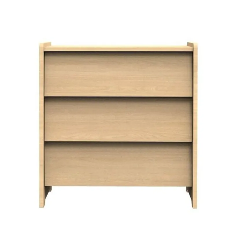Commode 3 tiroirs Cannelle aspect chêne miel