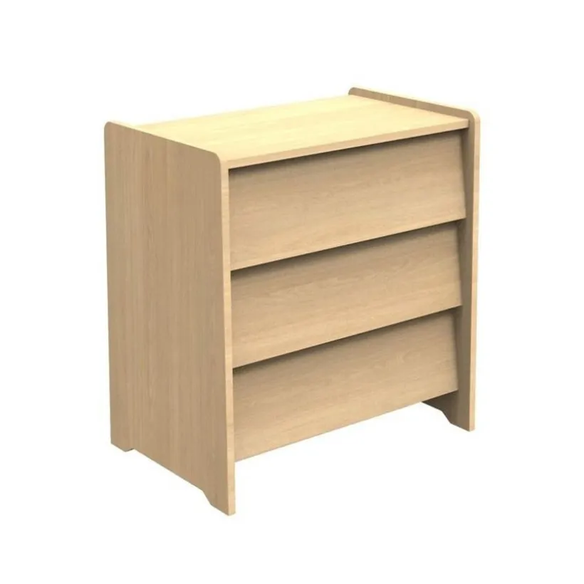 Commode 3 tiroirs Cannelle aspect chêne miel