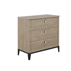 Commode 3 tiroirs Marcel Chêne & noir