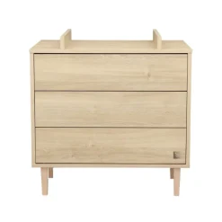 Commode 3 tiroirs Paloma aspect chêne sépia