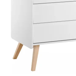 Commode à 3 tiroirs Vintage blanc/chêne