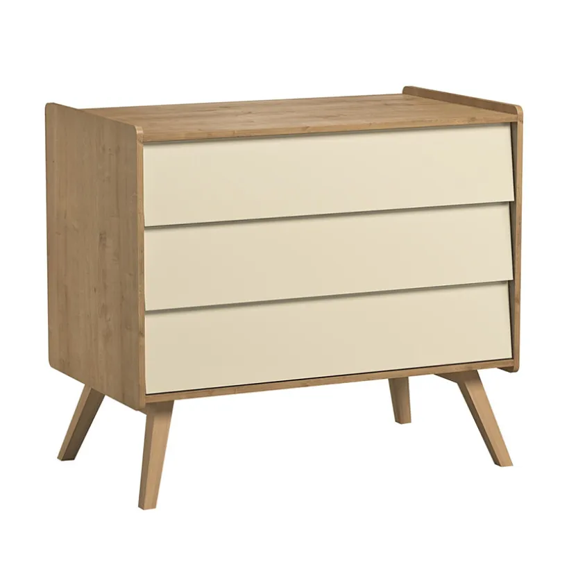 Commode Vintage - Chêne / Jaune
