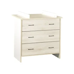 Commode vintage hêtre cendre 3 tiroirs