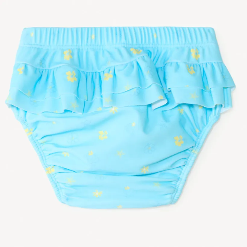 Couche-culotte de bain imprimé coquillages avec volants pour bébé fille