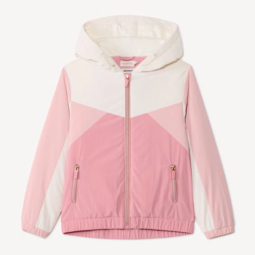 Coupe-vent doublé effet color block pour fille