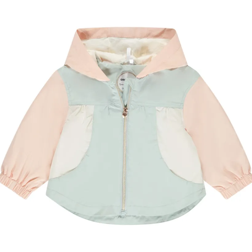 Coupe-vent effet colorblock avec capuche pour bébé fille