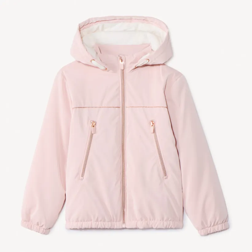 Coupe-vent en ripstop uni doublé sherpa pour fille
