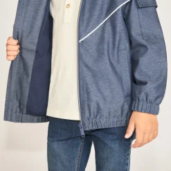 Coupe-vent en toile fantaisie unie pour garçon