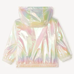 Coupe-vent en toile iridescente à capuche pour bébé fille