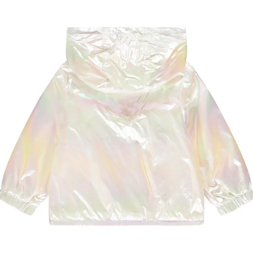 Coupe-vent iridescent à capuche pour bébé fille