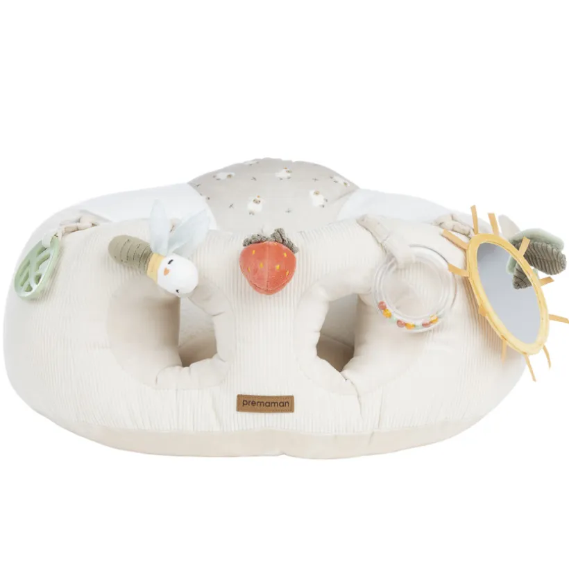 Coussin d'activités 2 en 1 La Vie à la Ferme écru